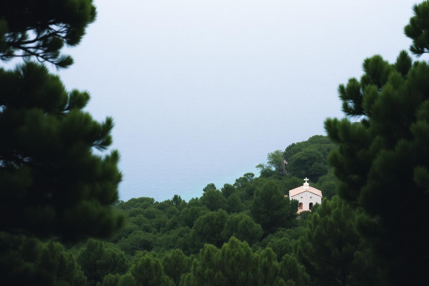 Pine forest meeting golden sand on a Sporades bay